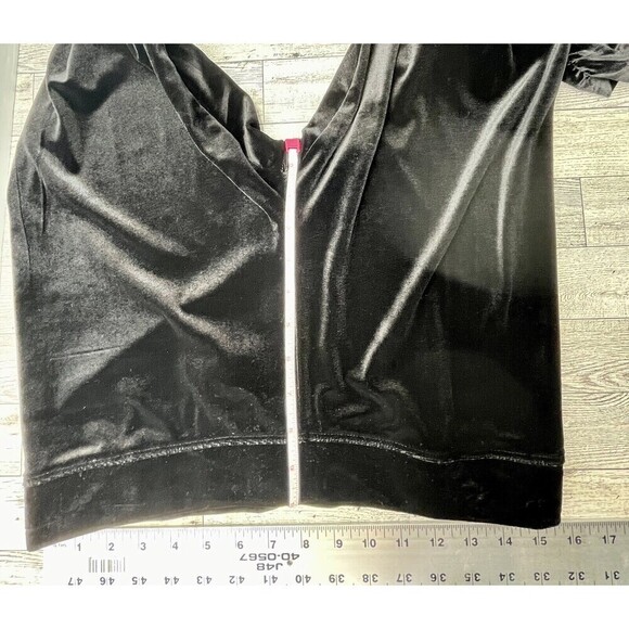 Allen B by Allen Schwartz Leggings Womens L Velvet Like Ruched Whimsy Goth - Picture 7 of 10